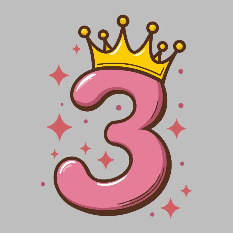 Third Birthday Crown Glitter