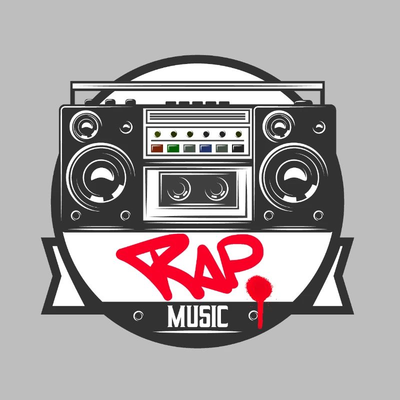 Jukebox Rap Logo Ghetto Blaster Graffiti