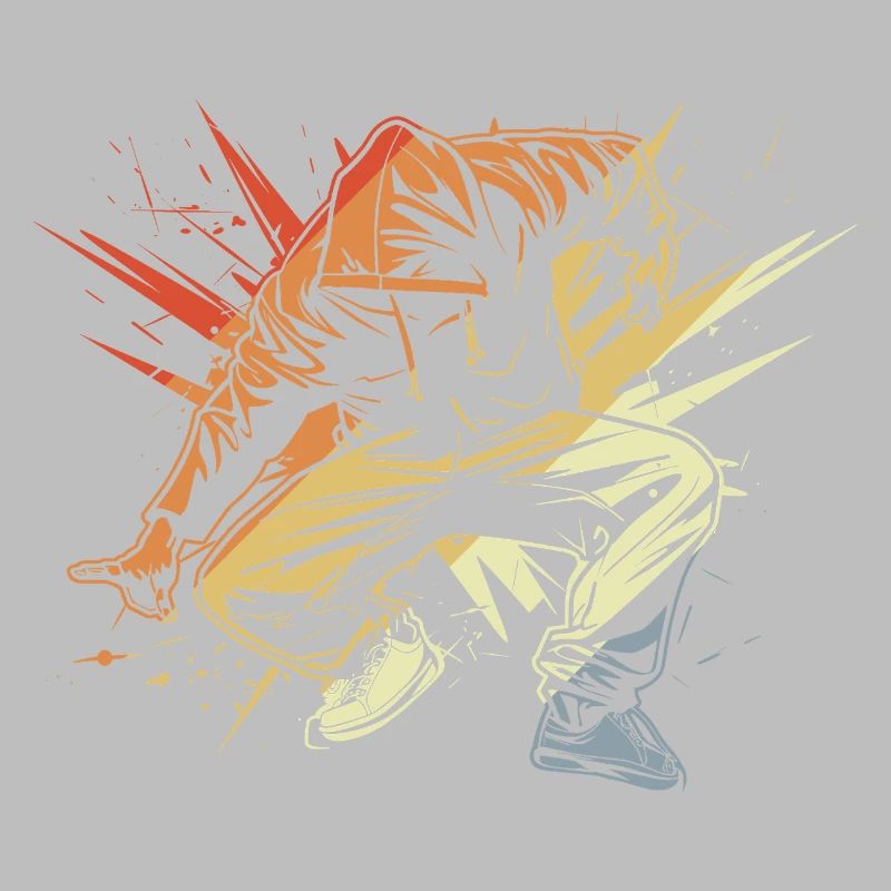 Breakdancer Drawing Vintage
