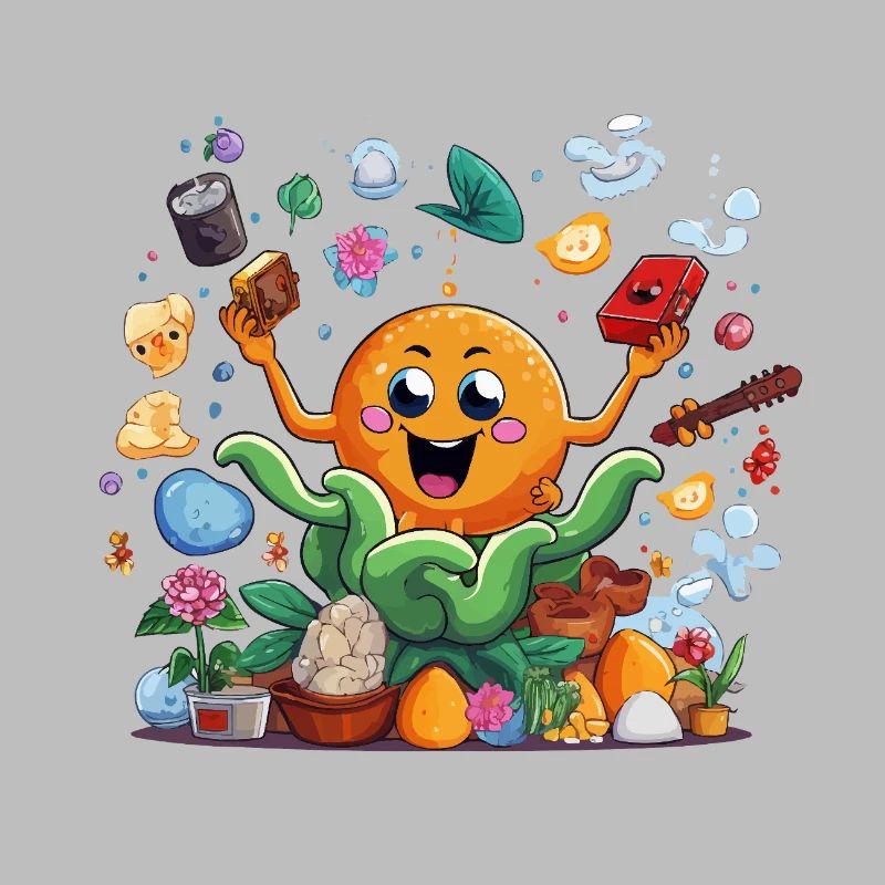 Orange joyeux dans le jardin d’herbes aromatiques