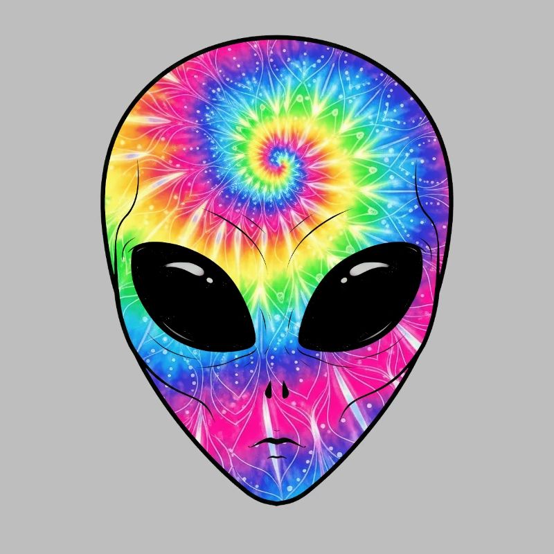 Psychedelisches Batik-Alien-Gesicht