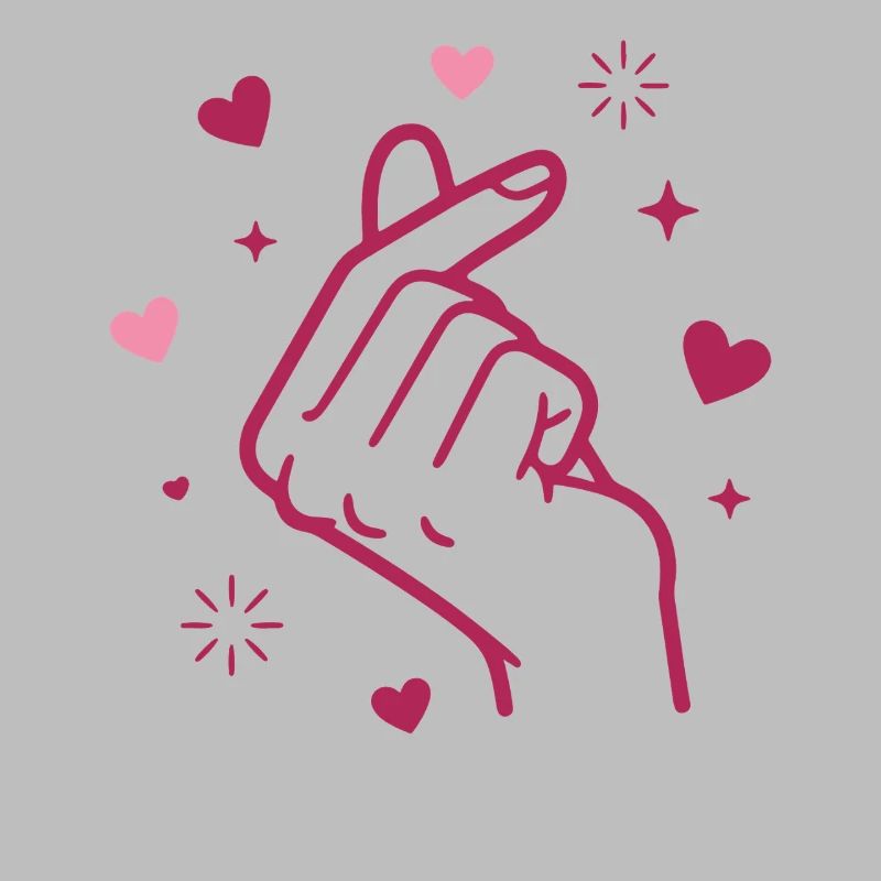 Kpop Musique coréenne Doigts mignons Cœur Amour Corée