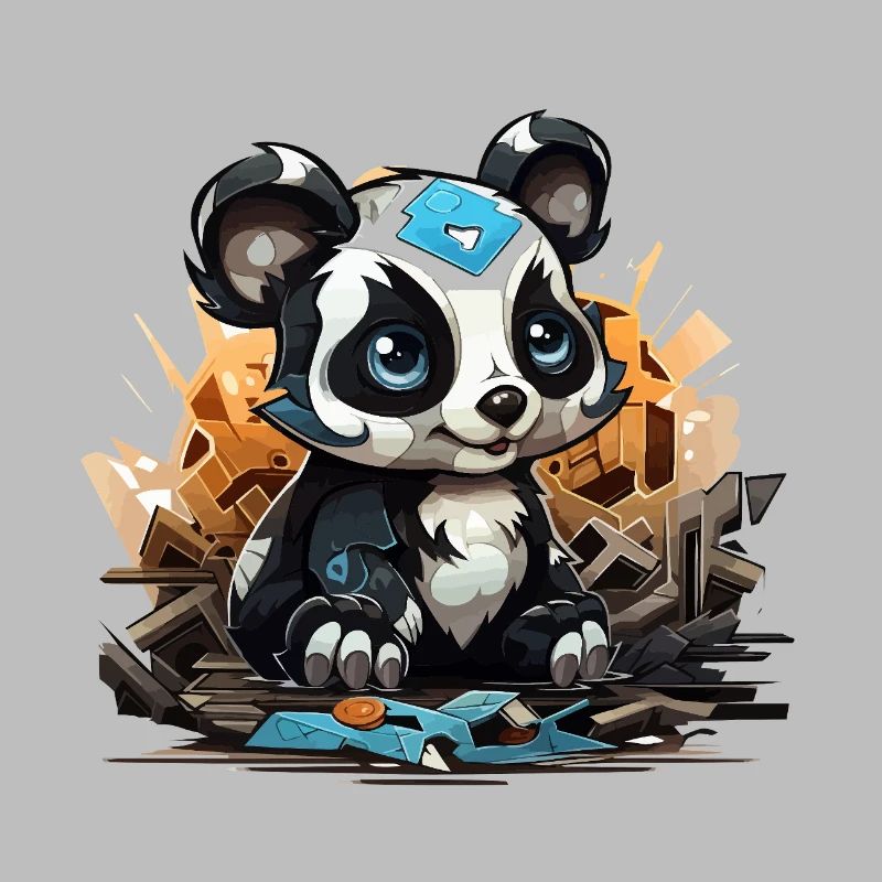Charme de bloc de construction Panda