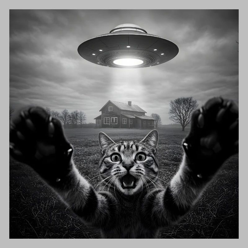 Design drôle d’extraterrestre d’un chat spatial OVNI