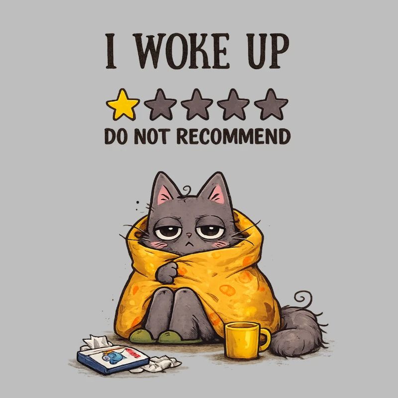 Je me suis réveillé – Je ne recommande pas (chat fatigué)