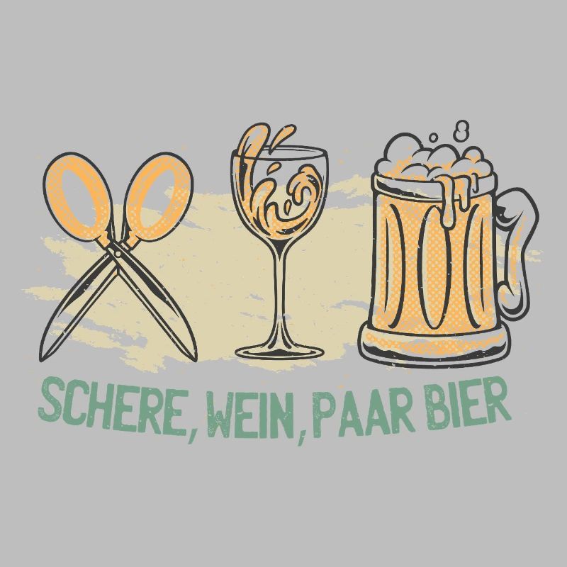 Schere Wein Paar Bier