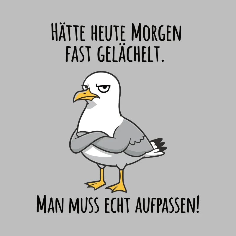 Almost Smiled – Grumpy Seagull for Morning Grouches