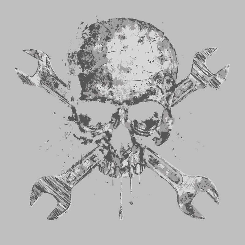Grunge Skull with Tools