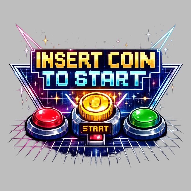 Arcade Start Button Neon Retro