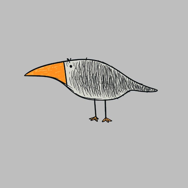 Vogel mit orangem Schnabel