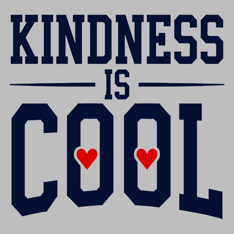 Kindness is Cool Statement mit Herz Symbolen
