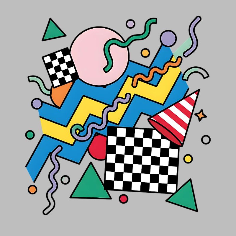 Geometric Neon Punk Pattern