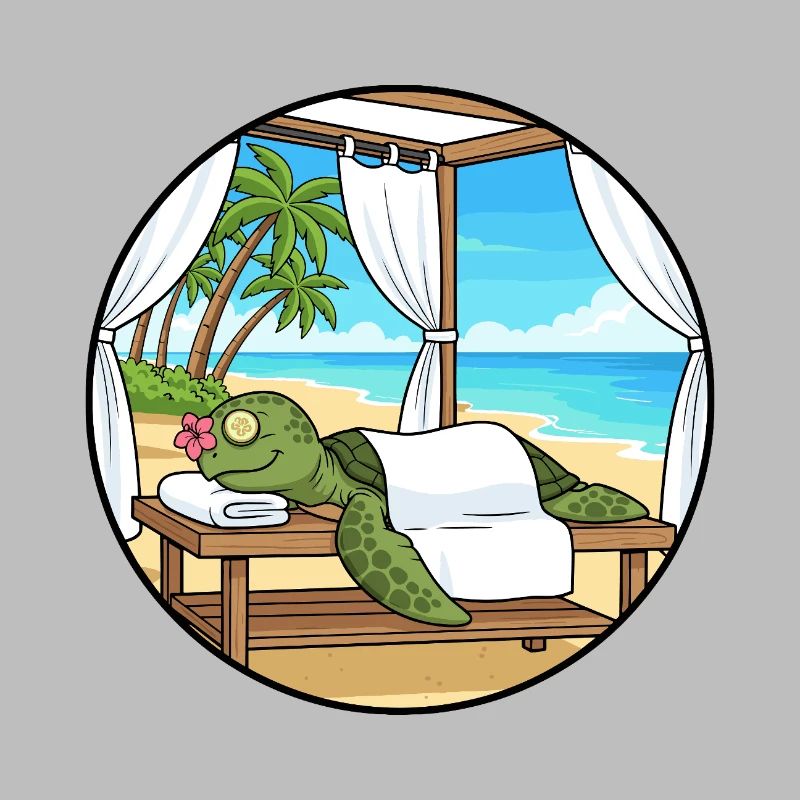Beach Spa Turtle Animal Relaxing Art