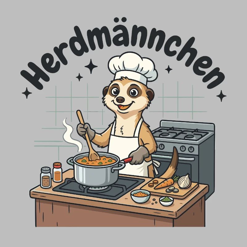 Herdmännchen Koch Erdmännchen am Herd 