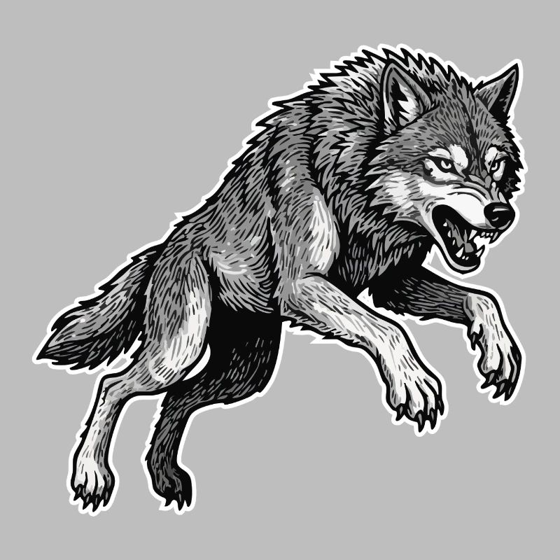 Wild Wolf Race Mascot Alpha Wolf