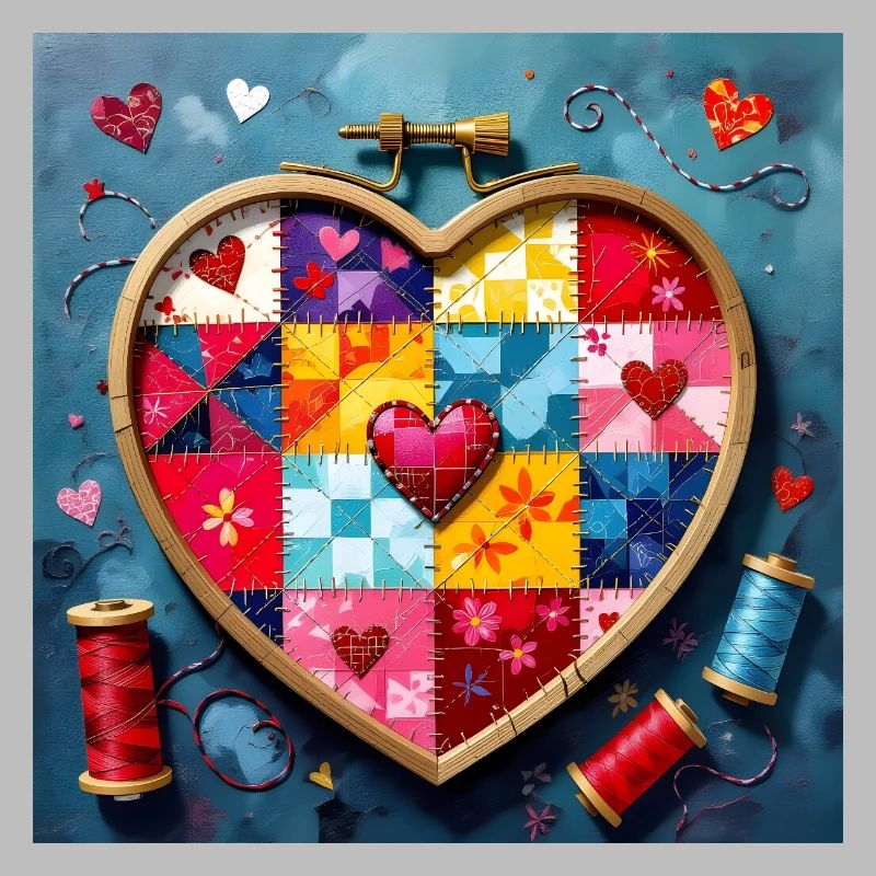 Art patchwork en cœur