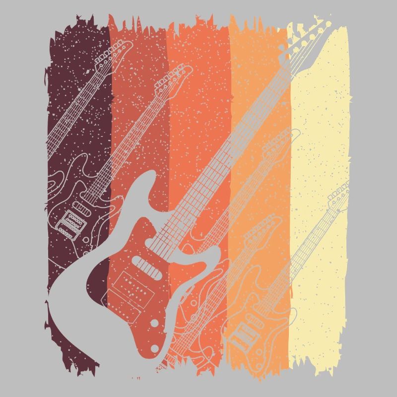 Retro E-Gitarre Sunset Stripes