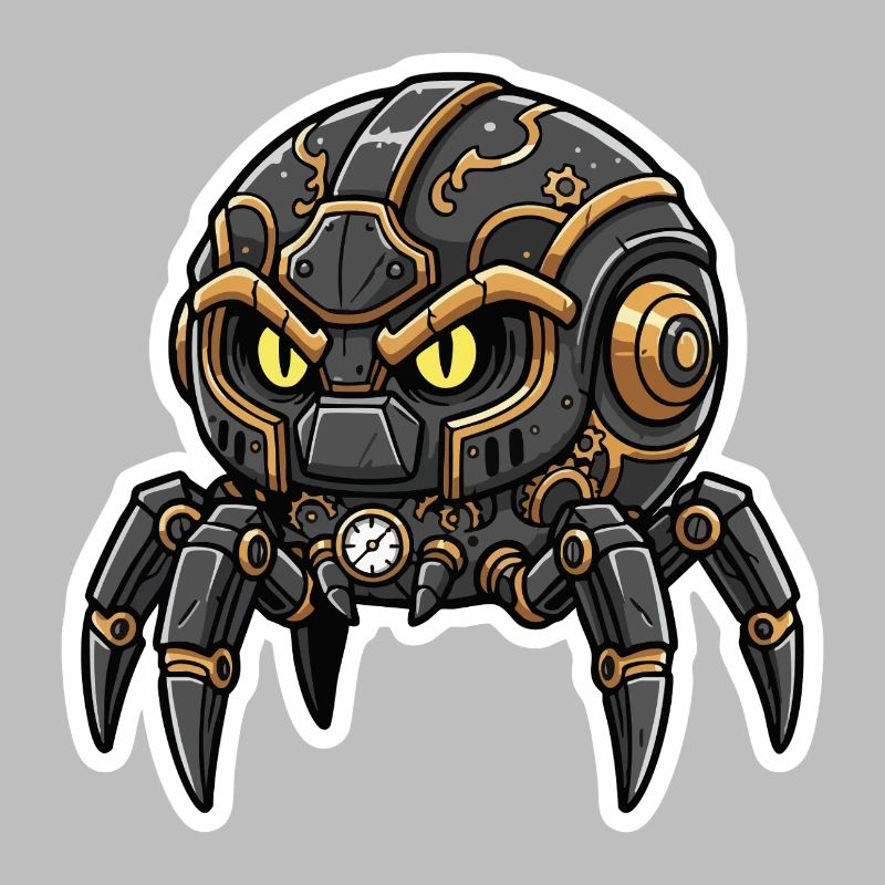Steampunk Black Watchmaking Spider Sentinel