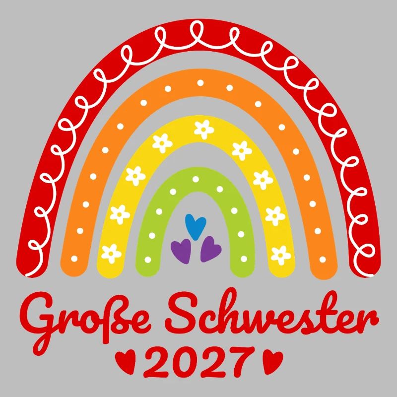 Große Schwester 2027 Boho Regenbogen bunt