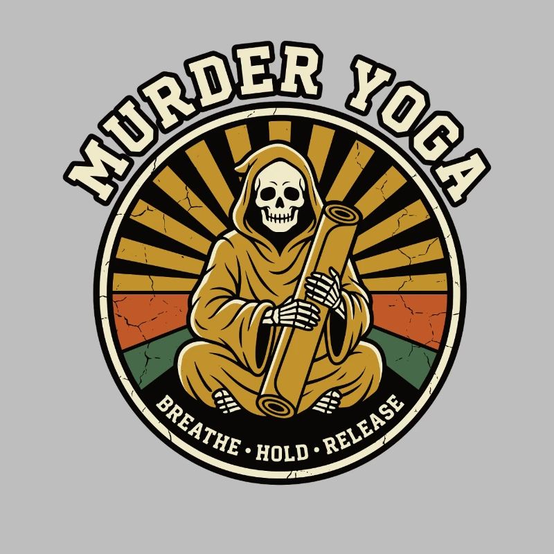 Retro Meditation Skeleton Graphic