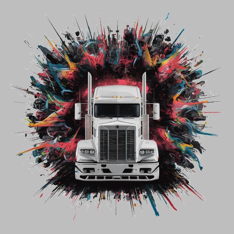 Empreinte de camion semi-remorque cargo