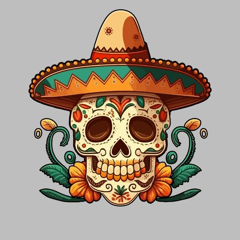 Crâne de sucre fleur Cinco de mayo