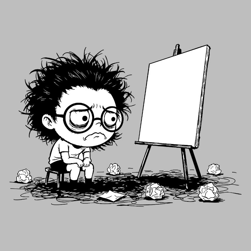 Künstler Creative Blocking Empty Canvas Manga