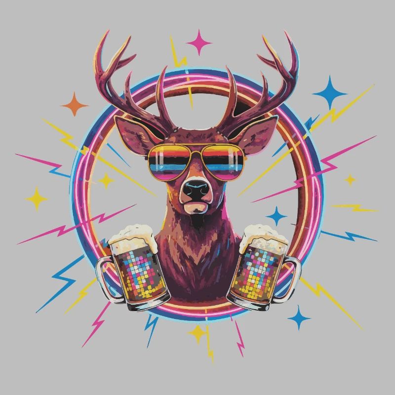 Retro Hirsch Disco Bier