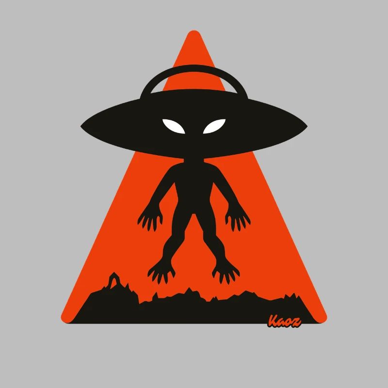 Alien Shadow Under Orange Triangle