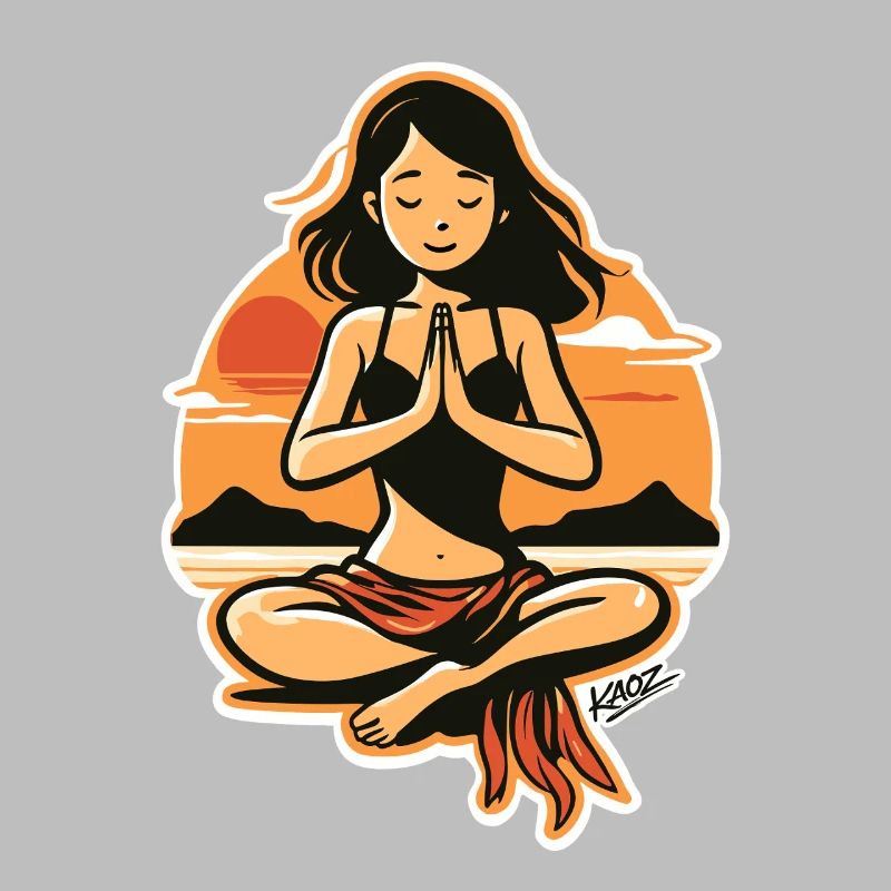 Sunset Meditation Silhouette