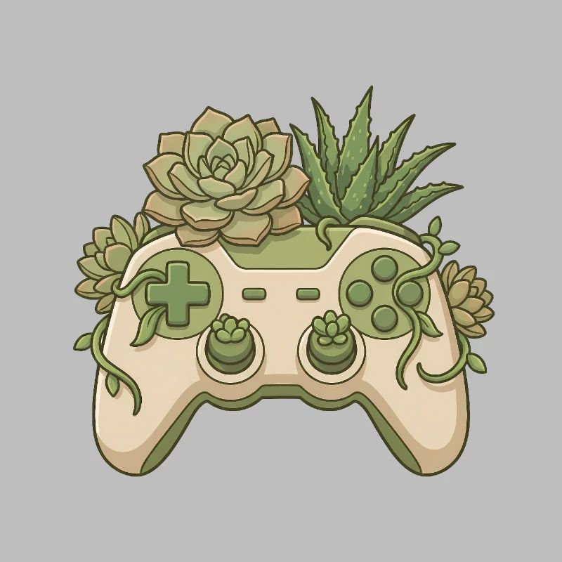 Succulent Controller - Cute Gaming Sticker
