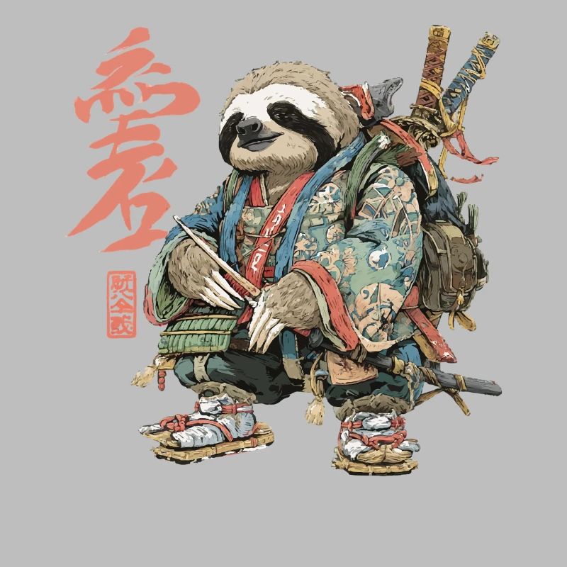 Sloth Samurai in Ukiyoe Armor