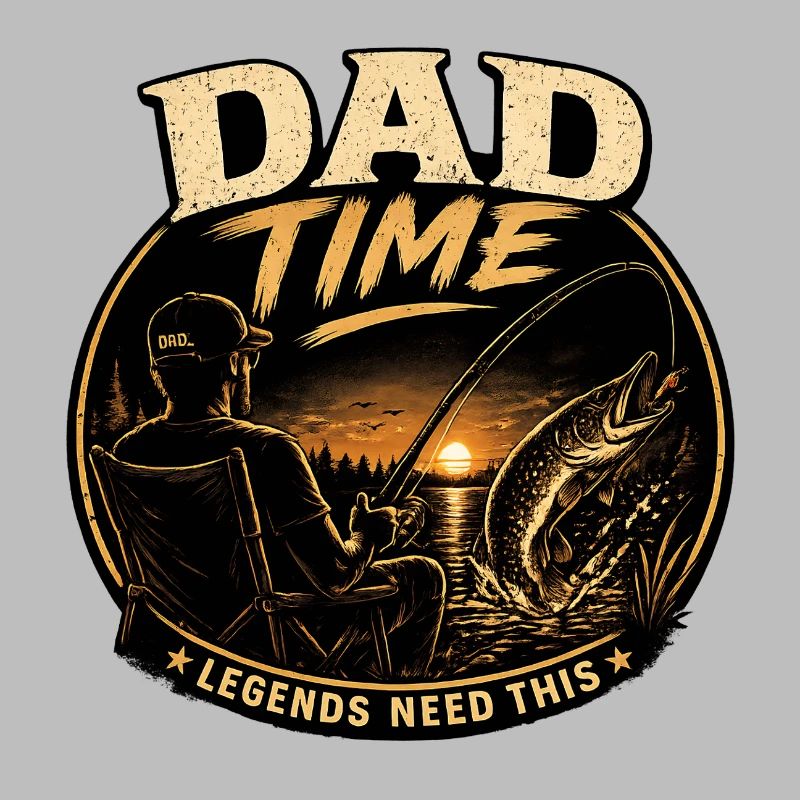 Dad Time Angelshirt – Pike Strike Sunset