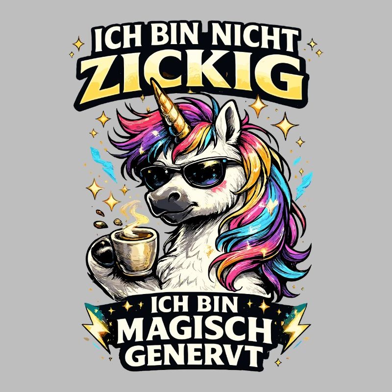 magisch genervtes Einhorn mit Kaffee Sarkasmus