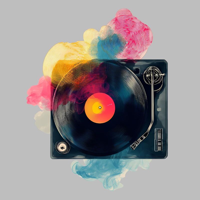Design de platine vinyle en vinyle à splash couleur