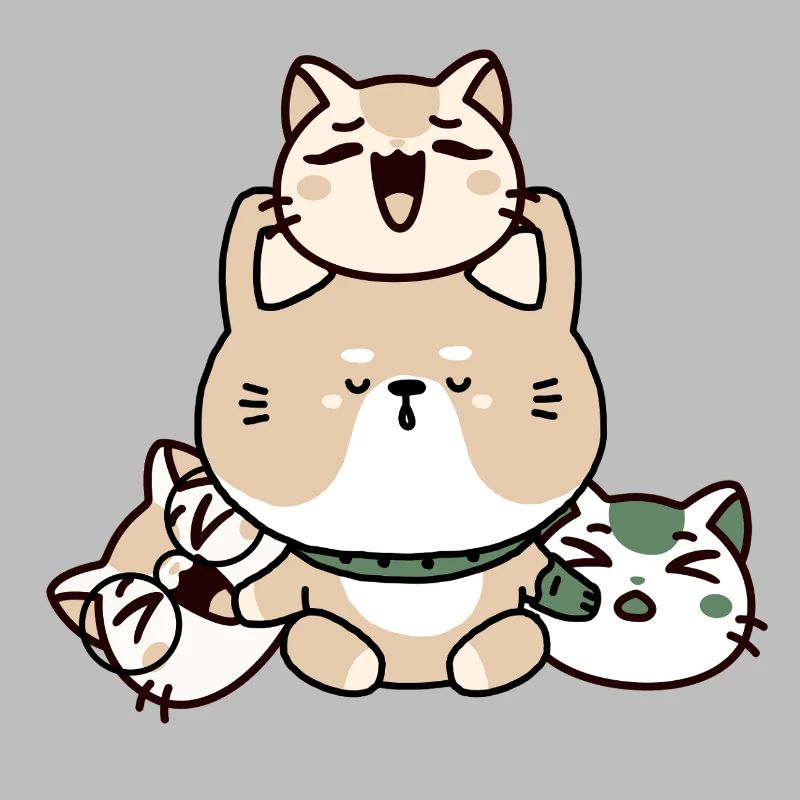Chat de méditation Kawaii Zen avec prothèse de main