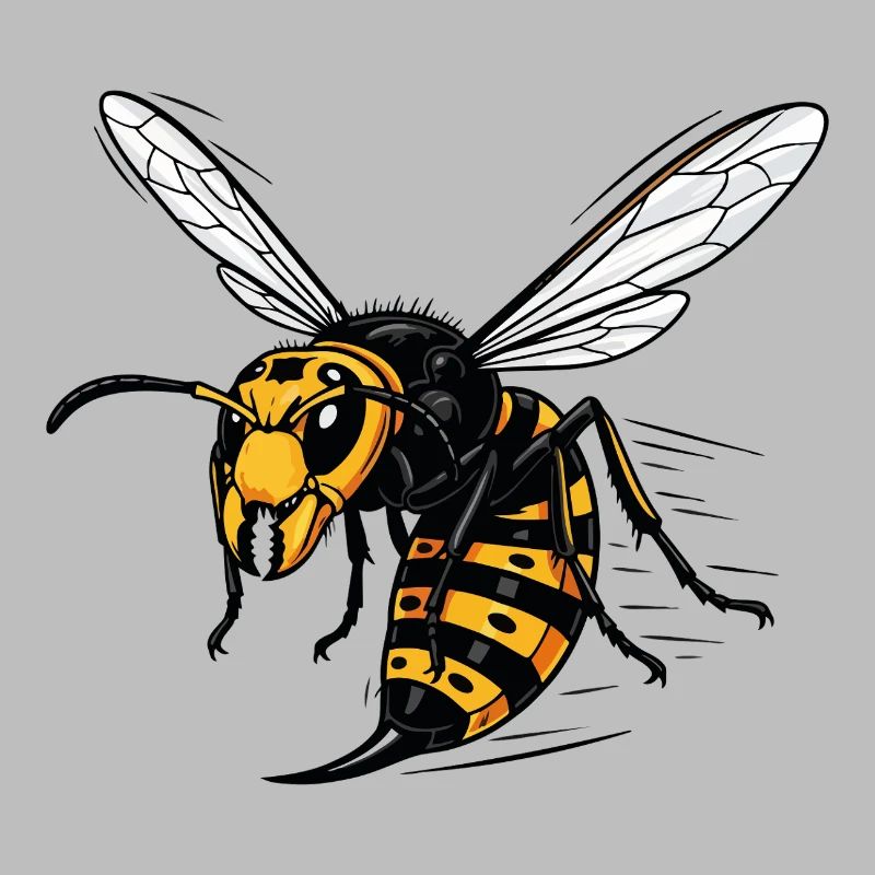 Frelon Géant Danger Sting Giant Hornet Noir
