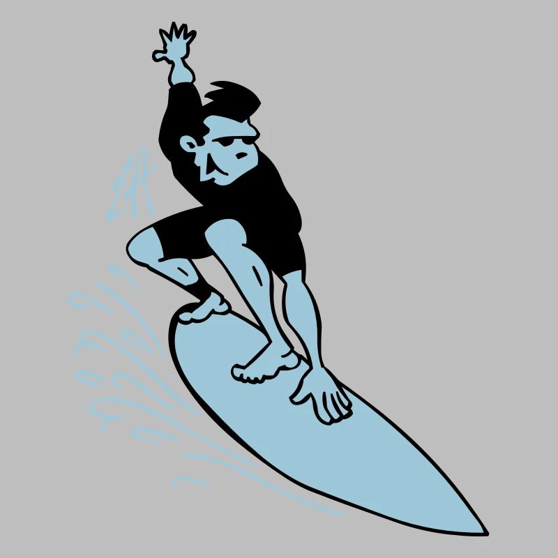 Two Color Surfer Drawing