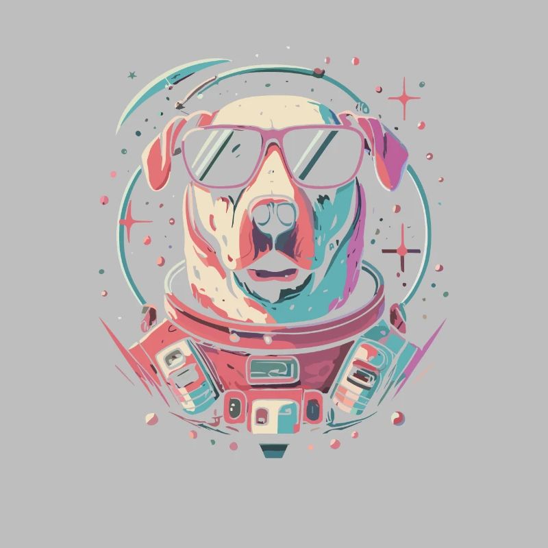 Chemise Labrador de l’espace rétro oeuvre colorée
