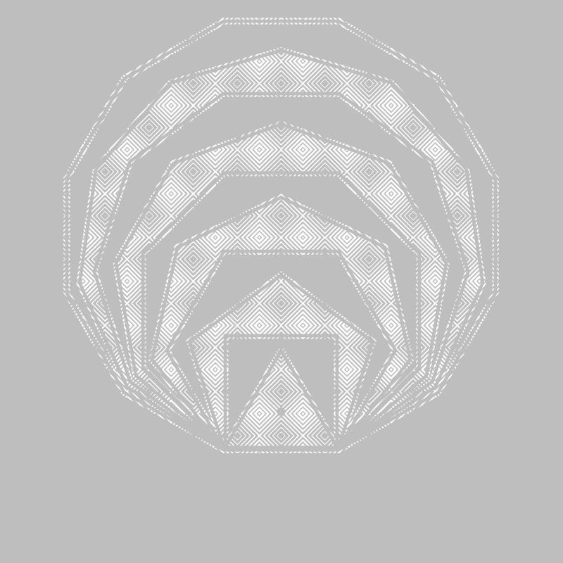 Nested Square Polygons Geometric Art White