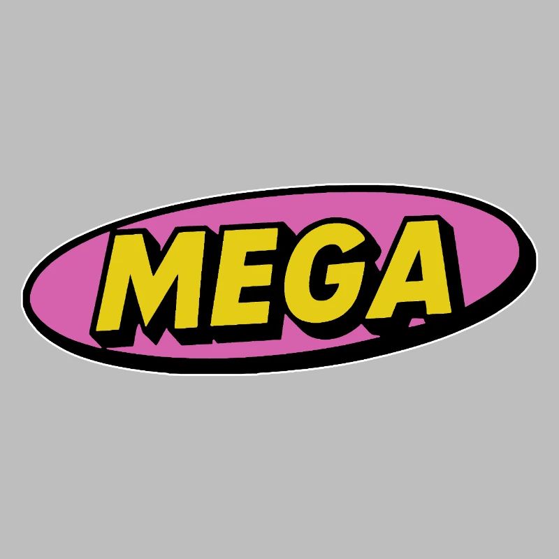 Mega comic retro lettering word