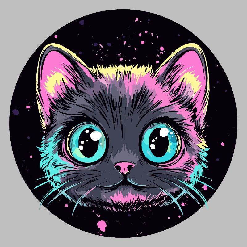 Chat néon Pop Art