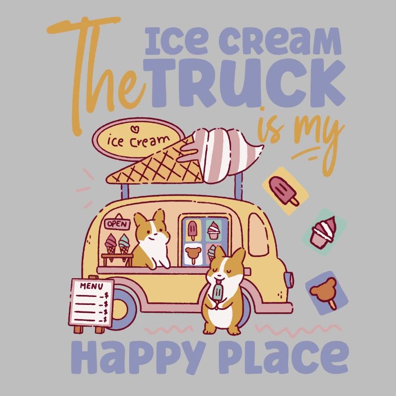 Cornet de crème glacée Le camion de crème glacée