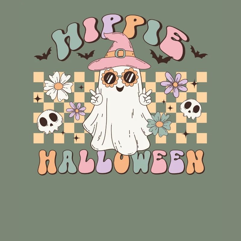 Hippies Halloween Geist: Süßes oder Saures Retro