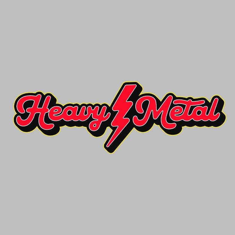 Heavy Metal Lightning Bolt Script Logo