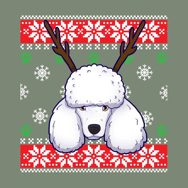 Pull de Noël laid chien caniche