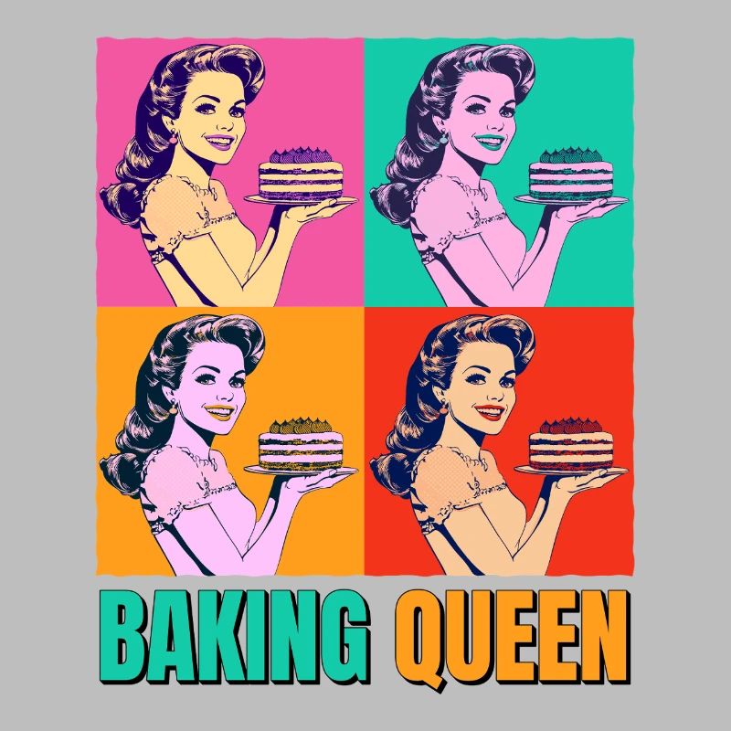 Backen Torte Backkönigin Backfee Bäckerin Pop Art