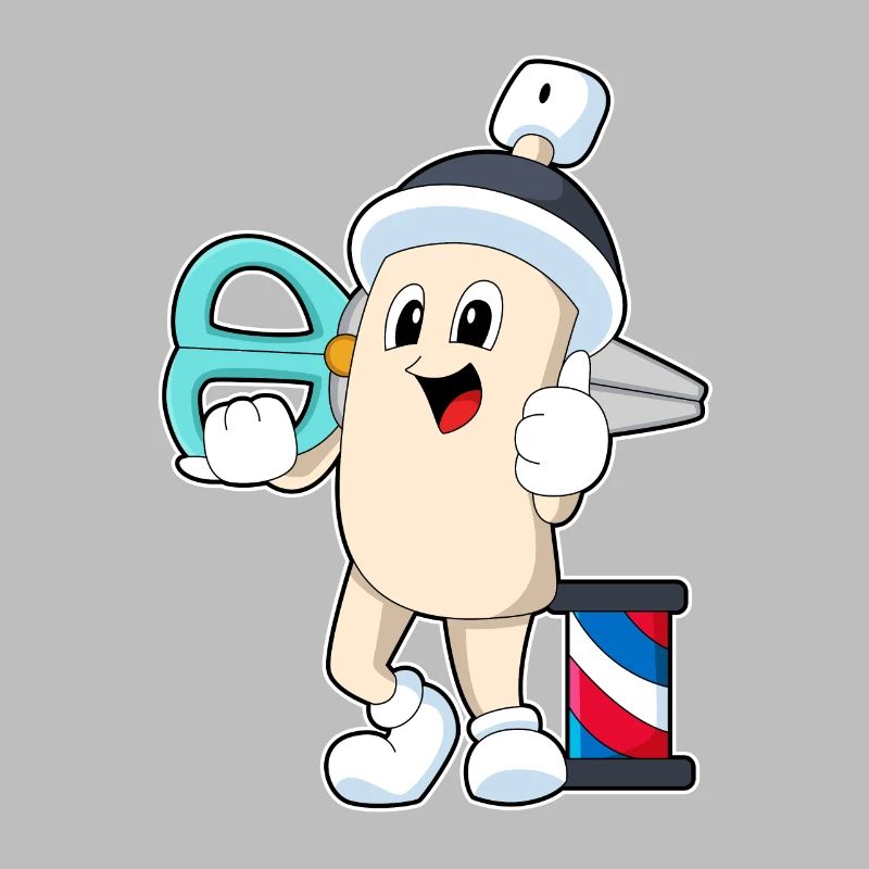 Laque de coiffure comme coiffeur avec des ciseaux