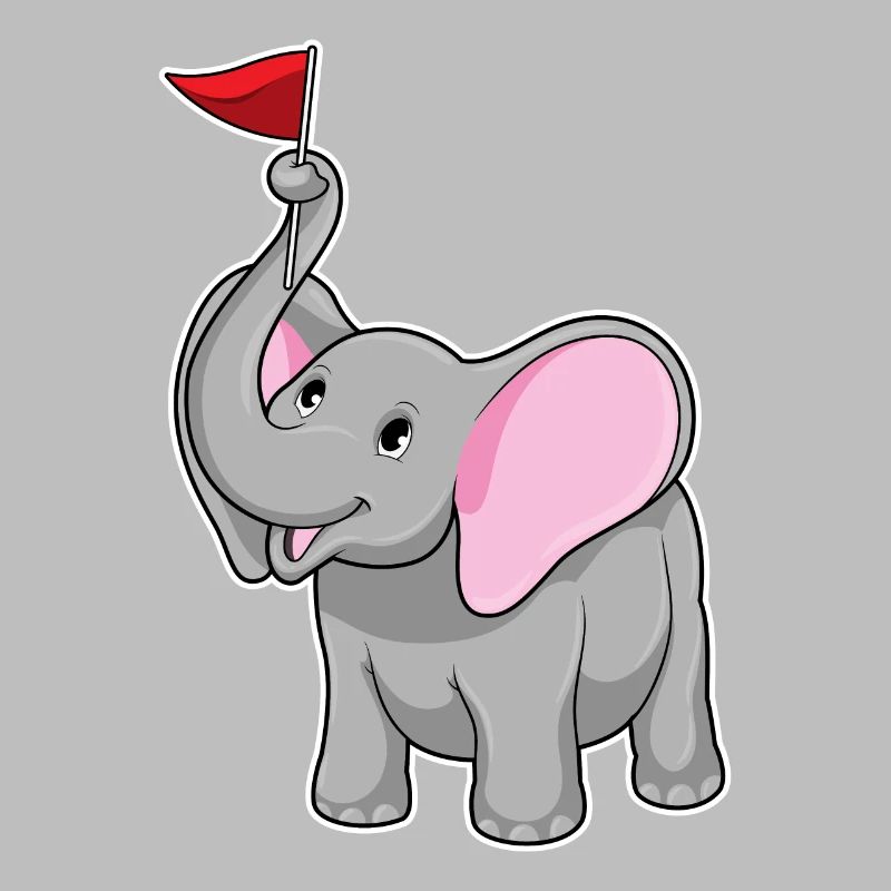 Éléphant avec drapeau