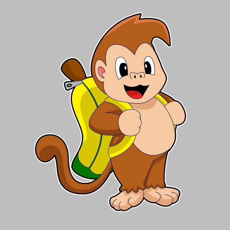 Affe Banane Rucksack